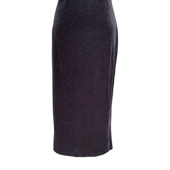 Y2K Black Velvet Silver Sparkle Sleeveless Maxi Dress S 4 6 Whimsigoth Witchy - Picture 4 of 9